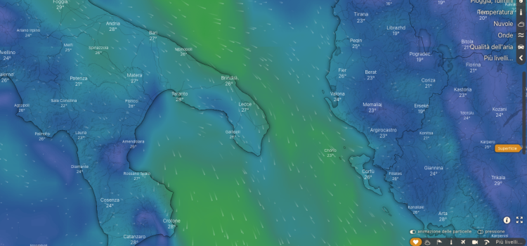 previsioni meteo del vento